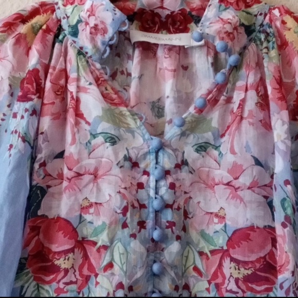 ZIMMERMANN Bellitude Floral Balloon Sleeve Blouse - Picture 5 of 5